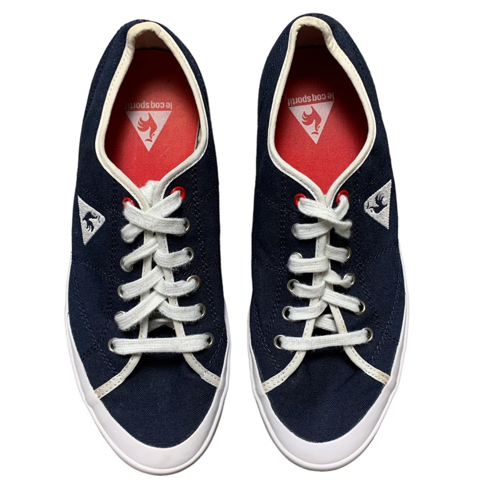 Le Coq Sportif Grandville Navy Blue Canvas Sneakers 1511241 Mens 5 Womens 6.5